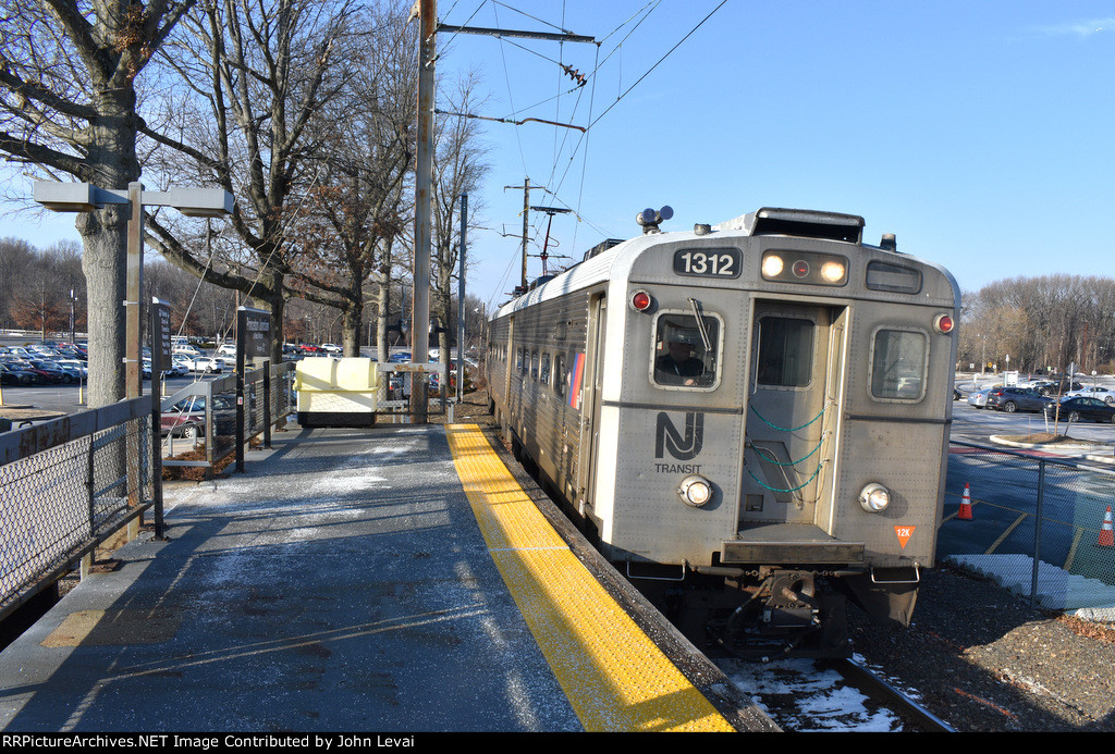 Arrow III Car # 1312 bringing the NJT Princeton Shuttle, aka the Dinky, back into the Junction Station during mid morning